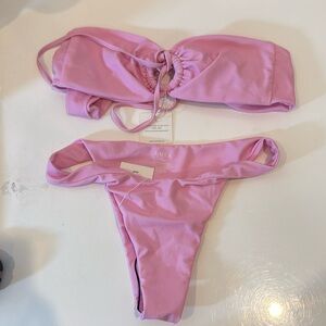 Lahea pink bikini large NWT top and bottom